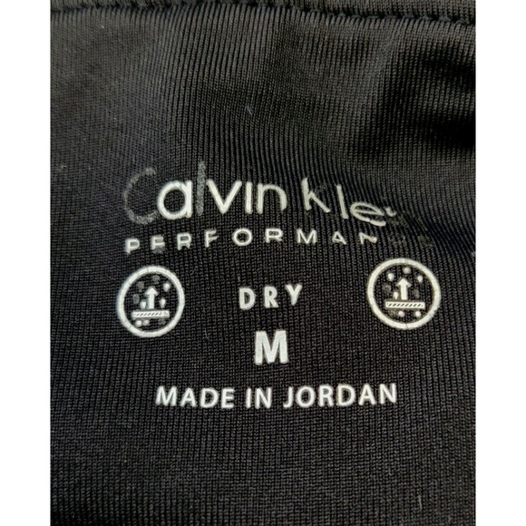 Calvin Klein Performance Pants Womens M Yoga Activewear Black White Sporty Retro - Picture 2 of 12